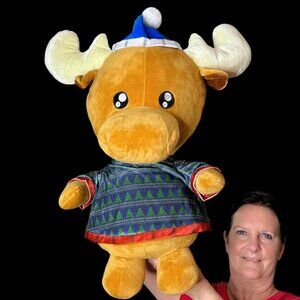 Ideal Toys Direct HUGE Christmas Moose 24" Large‎ Plush Stuffed Animal Toy